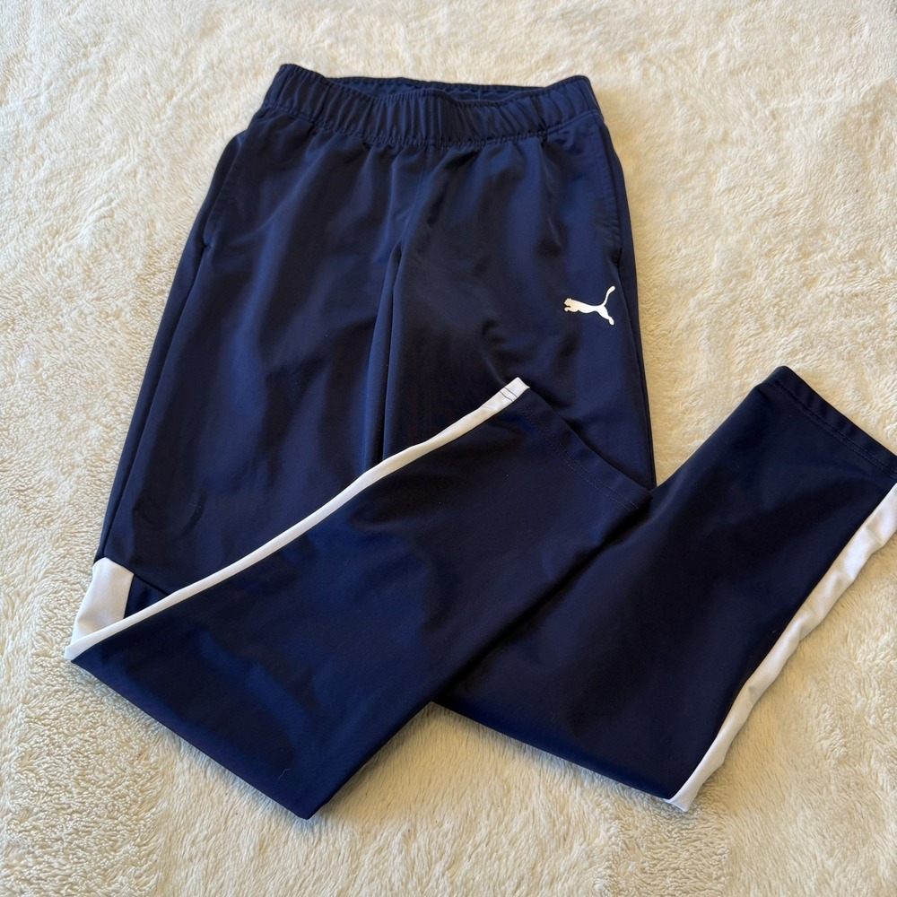 Puma Mens S Navy Blue Pants Athletic Streetwear Joggers Training Gym Athleisure